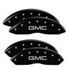 MGP 34006SHYBBK | 4 Caliper Covers Engraved Front & Rear GM Style/Hybrid Black finish silver ch Alternate Image 6