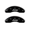 MGP 42013SJPLBK | 4 Caliper Covers Engraved Front JEEP Engraved Rear JEEP Grill logo Black finish silver ch; 2016-2022 Alternate Image 1