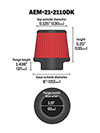 AEM Induction 212110dk | AEM 3.25 inch DRY Flow Short Neck 5 inch Element Filter Replacement Alternate Image 4