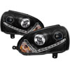 SPYDER 5017505 | Spyder Volkswagen Jetta ( Halogen Bulb Type ) DRL LED Projector Headlights - Black - (PRO-YD-VG06-DRL-BK); 2006-2009 Alternate Image 2