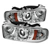 SPYDER 5010094 | Spyder Dodge Ram 1500 1PC Halo LED ( Replaceable LEDs ) Projector Headlights - Chrome - (PRO-YD-DR94-HL-AM-C); 1994-2001 Alternate Image 1