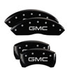 MGP 34212SGMCBK | 4 Caliper Covers Engraved Front & Rear GMC Black Finish Silver Char 2019 GMC Arcadia; 2017-2020 Alternate Image 1