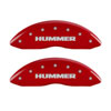 MGP 52002SHUMRD | 4 Caliper Covers Engraved Front & Rear Hummer Red finish silver ch; 2005-2007 Alternate Image 1