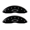 MGP 14243SBOWBK | 4 Caliper Covers Engraved F & R Bowtie Black Finish Silver Char 2014 Chevrolet Express 2500; 2012-2017 Alternate Image 5