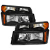 SPYDER 9032110 | Xtune Chevy Colorado 04-12 OEM Headlights w/ Bumper Lights Black HD-JH-CCOL04-SET-BK; 2004-2012 Alternate Image 1