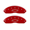 MGP 14003FBOWRD | Front set 2 Caliper Covers Engraved Front Bowtie Red finish silver ch; 1997-1998 Alternate Image 4