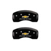 MGP 14006SBRCBK | 4 Caliper Covers Engraved Front & Rear Chevy racing Black finish silver ch; 2010-2013 Alternate Image 2