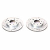 PowerStop jbr155xpr | Power Stop 88-91 Honda CRX Front Evolution Drilled & Slotted Rotors - Pair; 1988-1991 Alternate Image 1