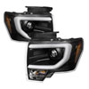 SPYDER 5077646 | Spyder Ford F150 Projector Headlights - Factory Xenon Model Only - Light Bar DRL - Black - (PRO-YD-FF15013-LBDRL-HID-BK); 2013-2014 Alternate Image 1