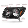 ANZO 111394 | 2003-2005 Toyota 4Runner Crystal Headlights Black; 2003-2005 Alternate Image 10