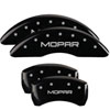 MGP 42012SMOPBK | 4 Caliper Covers Engraved Front & Rear MOPAR Black finish silver ch; 2016-2022 Alternate Image 7