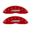 MGP 10229SSPORD | 4 Caliper Covers Engraved Front & Rear SPORT Red finish silver ch; 2019-2019 Alternate Image 1