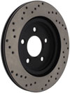 Stoptech 128.61087R | StopTech Ford Mustang Sport Cross Drilled Brake Rotor, Rear Right; 2005-2014 Alternate Image 8