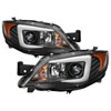 SPYDER 5083944 | Spyder Subaru Impreza WRX Projector Headlights - Halogen Model Only - Light Bar DRL - Black - (PRO-YD-SWRX08-LBDRL-BK); 2008-2014 Alternate Image 1