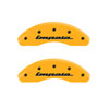 MGP 14223SIMPYL | 4 Caliper Covers Engraved Front & Rear Impala Yellow finish black ch; 2014-2020 Alternate Image 2