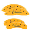 MGP 35015SCADYL | 4 Caliper Covers Engraved Front & Rear Cursive/Cadillac Yellow finish black ch; 2007-2020 Alternate Image 7