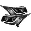 SPYDER 5074164 | Spyder Chevrolet Cruze Projector Headlights - Light Tube DRL - Black - High H1 (Included) - Low H7 (Included) - (PRO-YD-CCRZ11-LTDRL-BK); 2011-2013 Alternate Image 1