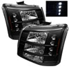 SPYDER 5012395 | Spyder Chevy Silverado 1500HD 2500HD 1PC W/ Bumper Lights LED Crystal Headlights - Black - (HD-YD-CS03-1PC-AM-BK); 2003-2007 Alternate Image 2