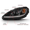 ANZO 121553 | 2006-2013 Chevy Corvette Projector Plank Style Switchback HL Black Amber; 2006-2013 Alternate Image 2