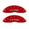 MGP 39020SIVTRD | 4 Caliper Covers Engraved Front & Rear I-Vtec Red Finish Silver Char 2017 Acura ILX; 2017-2020 Alternate Image 3