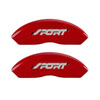 MGP 10119SSP1RD | 4 Caliper Covers Engraved Front & Rear No bolts/Sport Red finish silver ch; 2011-2014 Alternate Image 1