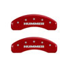 MGP 52002SHUMRD | 4 Caliper Covers Engraved Front & Rear Hummer Red finish silver ch; 2005-2007 Alternate Image 2