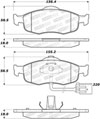 Stoptech 308.08010 | StopTech Street Brake Pads Mercury Cougar Sensor, Front; 1999-2002 Alternate Image 1