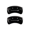 MGP 12199SDD3BK | 4 Caliper Covers Engraved Front & Rear With stripes/Dodge Black finish silver ch; 2013-2016 Alternate Image 2