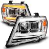 ANZO 111598 | 09-20 Nissan Frontier Chrome Projector Plank Style DRL w/ Switchback & Sequential LED DRL; 2009-2020 Alternate Image 1