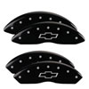 MGP 14243SBOWBK | 4 Caliper Covers Engraved F & R Bowtie Black Finish Silver Char 2014 Chevrolet Express 2500; 2012-2017 Alternate Image 1