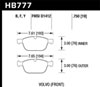 Hawk Performance HB777B.750 | Hawk 10-15 Volvo XC60 / 03-14 Volvo XC90 (w/ 328mm Rotors) HPS 5.0 Street Front Brake Pads; 2010-2015 Alternate Image 2