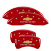 MGP 14231SBRCRD | 4 Caliper Covers Engraved Front & Rear Chevy racing Red finish silver ch; 2014-2015 Alternate Image 7