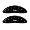 MGP 42011FJEPBK | Front set 2 Caliper Covers Engraved Front JEEP Black finish silver ch; 2011-2019 Alternate Image 1