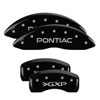 MGP 18031SPXPBK | 4 Caliper Covers Engraved Front Pontiac Engraved Rear GXP Black finish silver ch; 2004-2005 Alternate Image 6