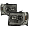 SPYDER 5083654 | Spyder GMC Sierra 2500HD/3500HD Version 2 Projector Headlights - Light Bar DRL LED - Smoke - (PRO-YD-GS07V2-LBDRL-SM); 2007-2013 Alternate Image 1