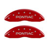 MGP 18031SPOPRD | 4 Caliper Covers Engraved Front & Rear Pontiac Red finish silver ch; 2004-2005 Alternate Image 1