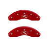 MGP 21154SCRKRD | 4 Caliper Covers Engraved Front & Rear Circle K/Kia Red finish silver ch; 2011-2019 Alternate Image 1