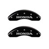 MGP 20208FHONBK | Front set 2 Caliper Covers Engraved Front Honda Black finish silver ch; 2009-2019 Alternate Image 1