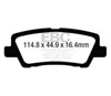 EBC dp33012c | 12+ Cadillac ATS 2.0 Turbo Redstuff Rear Brake Pads; 2012-2023 Alternate Image 4