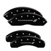 MGP 14003FBOWBK | Front set 2 Caliper Covers Engraved Front Bowtie Black finish silver ch; 1997-1998 Alternate Image 3