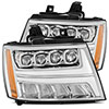 AlphaRex 880286 | Chevy Avalanche NOVA LED Proj Headlights Plank Style Design Chrome w/Activ Light/DRL; 2007-2013 Alternate Image 1