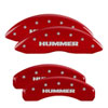 MGP 52002SHUMRD | 4 Caliper Covers Engraved Front & Rear Hummer Red finish silver ch; 2005-2007 Alternate Image 6