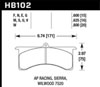 Hawk Performance HB102U.800 | Hawk AP Racing 6 / Sierra/JFZ / Wilwood 7520 DTC-70 Race Rear Brake Pads Alternate Image 2