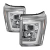 SPYDER 5084705 | Spyder 11-16 Ford F-250/F-350 V2 Projector Headlights - Light Bar DRL - Chrome PRO-YD-FS11V2-LB-C; 2011-2016 Alternate Image 1