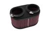 K&N Engineering ru3510 | K&N 2-1/8in DUAL FLG 6-1/4 X 4inOD 3inH Universal Clamp-On Air Filter Alternate Image 1