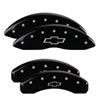 MGP 14234SBOWBK | 4 Caliper Covers Engraved Front & Rear Bowtie Black finish silver ch; 2015-2020 Alternate Image 7