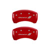 MGP 12199SDRTRD | 4 Caliper Covers Engraved Front & Rear With stripes/Dart Red finish silver ch; 2013-2016 Alternate Image 2