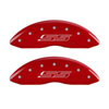 MGP 14231SSS5RD | 4 Caliper Covers Engraved Front & Rear Gen 5/SS Red finish silver ch; 2014-2015 Alternate Image 1