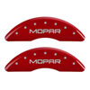 MGP 42012SMOPRD | 4 Caliper Covers Engraved Front & Rear MOPAR Red finish silver ch; 2016-2022 Alternate Image 1