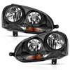 ANZO 121542 | 2006-2009 Volkswagen Us Rabbit Crystal Headlight Black (Halogen Only); 2006-2009 Alternate Image 2